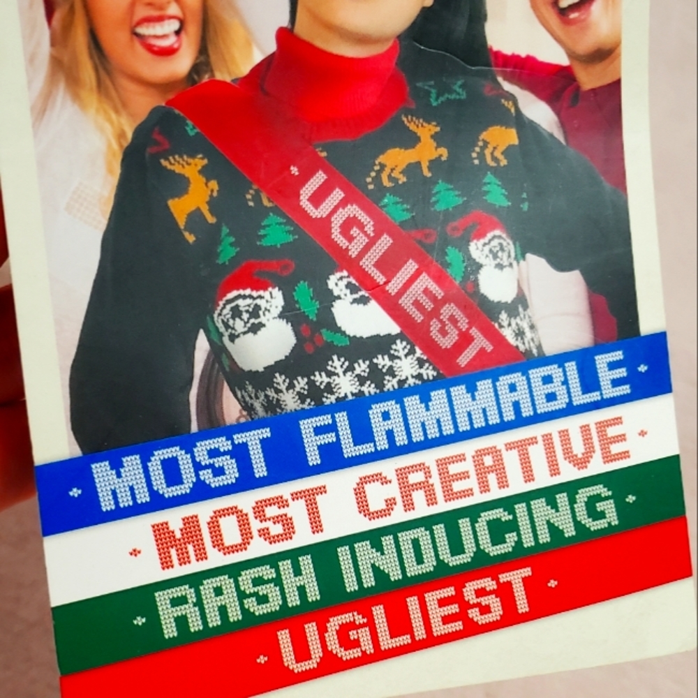 New 4 Pack Holiday Party Ugly Sweater Award Sashes